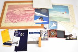 Concorde collectables to include engine turbine blade with certificate, models, two signed
