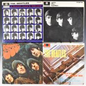 Four Beatles LPs comprising Please Please Me (PCS 3042) with Garrod & Lofthouse sleeve, Rubber