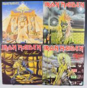 Eight Iron Maiden Heavy Rock LPs comprising two Piece Of Mind, Iron Maiden, Killers Fame,