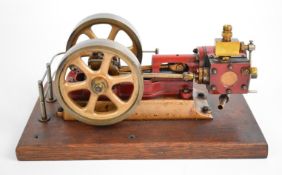 Stuart No 8 live steam single cylinder engine with twin flywheels, throttle valve and twin