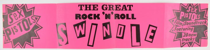 Sex Pistols - Virgin Records promotional banner designed by Jamie Reid for the soundtrack release of