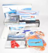 Ten snap fit plastic model aeroplane of various scales together with a small collection of