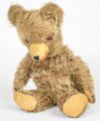 Vintage Teddy bear with medium brown mohair, articulated limbs and zotty style open mouth