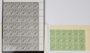 1911 ½d bluish green die 1B watermark crown, top right corner marginal block 18, unmounted, original