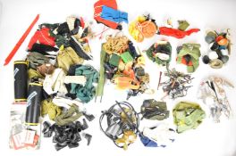 A large collection of vintage Palitoy Action Man clothing, weapons and accessories to include 21st