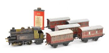 Bowman 300 live steam 0 gauge locomotive, in original wooden box, together with five Hornby