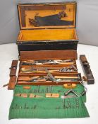 Late 19th or early 20th century vintage woodworking chest and tools to include plane with