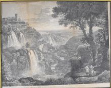 Wilhelm Friedrich Gmelin (1760-1820) etching Italian landscape, Veduta principale delle grandi e