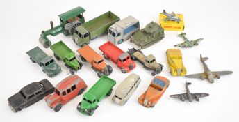 Nineteen mostly vintage Dinky Toys diecast model cars and planes to include Sunbeam-Talbot, Austin