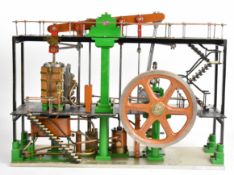 R.A.Peat live steam beam engine, all housed in a miniature engine house style platform with
