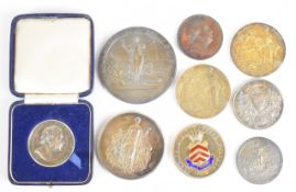 [Horticultural] Group of nine medals including National Rose Society (engraved Dursley 1889),