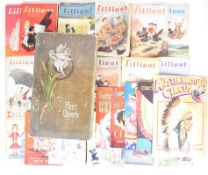 WW1 era postcard album dated 1914 with images of cats, dogs, children, embossed Christmas cards,