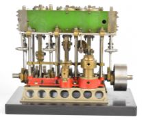 Stuart triple expansion live steam marine engine with drain cocks to all cylinders, displacement