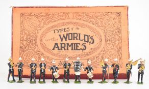 Britains Band of the Royal Marines, set number 1291, comprising twelve painted metal marching