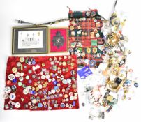 Collection of approximately four hundred enamel, metal and other badges, pins and buttons etc to