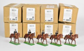 Thirty-three Britains painted metal Mounted Policeman figures, 8019, the majority in sealed shipping