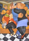 Beryl Cook (1926-2008) signed print Shall We Dance, 58 x 38cm, in gilt frame