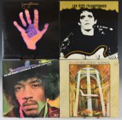Seven Psych Rock / Rock LPs comprising Jimi Hendrix Electric Ladyland Pts 1 & 2 and War Heroes,