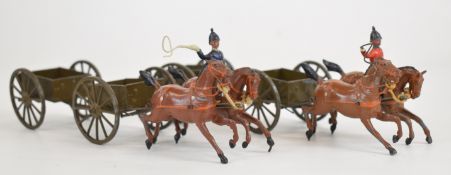 Two Britains limbered wagons comprising Royal Army Supply Corps 1329 and Royal Engineers 1330.
