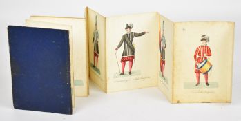 [Fashion] 19th Century concertina style book of costumes showing Vatican, clerical dress and