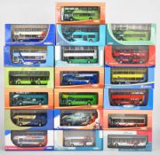Nineteen British and Irish 1:76 scale diecast model buses, liveries include Preston Citi, Travel