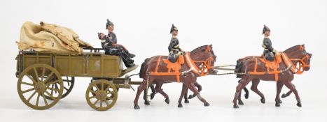 Britains Royal Army Medical Corps Ambulance, set number 145, comprising four horses, four soldiers
