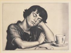 Dame Laura Knight (1877-1970) etching Susie, portrait of a girl, signed lower right 28 x 38cm, in