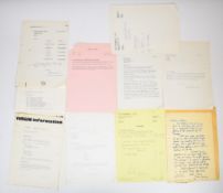 Sex Pistols interest ephemera including original Glitterbest internal memo's, correspondence between