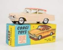 Corgi Toys diecast model Ford Consul Classic 315 with two tone pink body/roof and lemon interior,