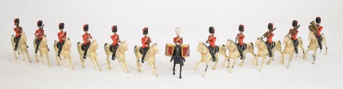 Britains Royal Scots Greys Band, set number 1720, comprising twelve painted metal mounted