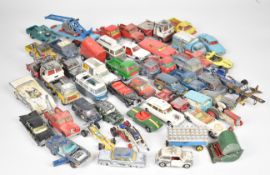 Over fifty vintage Corgi diecast model cars and trucks to include Ford Cortina GXL, Citroen Safari