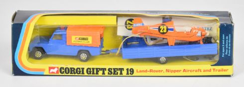 Corgi Toys diecast model Gift Set 19 Land-Rover, Nipper Aircraft and Trailer Corgi Flying Set, GS
