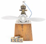 Vintage spark ignition model aero engine with bronze crankcase, finned aluminium cylinder and