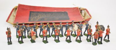 Twenty four Britains painted metal soldiers comprising band regiments Royal Air Force set number