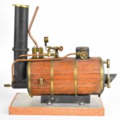 Copper live steam boiler, with 0-150 psi Bassett Lowke pressure gauge, twin safety valves and