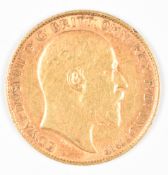1909 Edward VII gold half sovereign