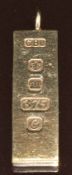 A 9ct gold ingot pendant, 14.8g, 4.3cm