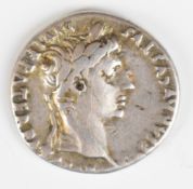 Roman silver Denarius of Augustus 27 BC - 14 AD, laureate head right, rev brothers Gaius and