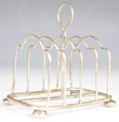 Edward VII hallmarked silver five bar toast rack, Birmingham 1904, maker William Aitken, length
