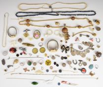 A collection of jewellery and watches including Smiths Astral, antique jewellery box 'Leonard W.