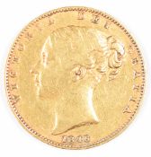 1846 Queen Victoria gold full sovereign with shield reverse