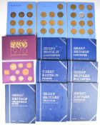 Whitman folders of British silver and copper coinage from farthing to half crown, part filled, to