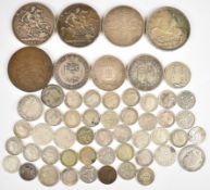 Approximately 156g Georgian, Victorian and later pre 1920 British silver coinage to include 1895 and