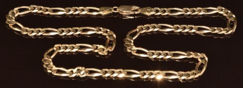 A 9ct gold curb link necklace, 19.6g, 44cm