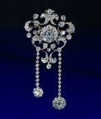 Victorian brooch set with old cut diamonds, the largest approximately 0.3ct and the total diamond