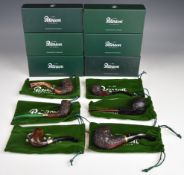 Six Peterson smoking pipes including St Patrick's Day 2022, Emerald Rusticated, Derry, Junior, Short