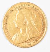 1899 Queen Victoria gold half sovereign