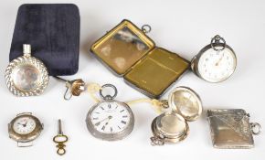 Hallmarked silver compact with import marks, length 6.5cm, Sampson Mordan Victorian hallmarked