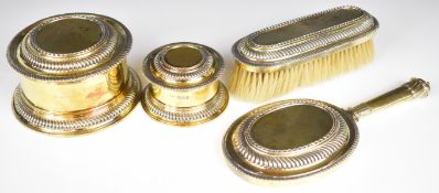 Crichton Brothers 22 Old Bond Street London George VI hallmarked silver gilt dressing table set