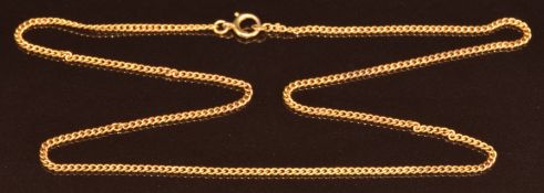 A c1900 15ct gold chain, 5.5g, 43cm